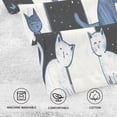thumbnail image 5 of Yayeee 2 Pack Hand Towels for Bathroom 100% Cotton 16" x 28" Soft Absorbent Kitchen Towel, Blue Cat Stars, 5 of 7