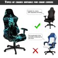 thumbnail image 6 of SCRAWLGOD Sea Turtle Floral Print Blue Black Gaming Chair Cover with Armrest Cover, Thick Computer Chair Cover with Stretchy Bottom Non Slip Gaming Rotating Chair Slipcover, 6 of 7