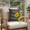thumbnail image 4 of Pillow Covers 18x18 Set of 2, Yellow Sunflowers Square Throw Pillow Covers for Couch/Sofa/Living Room, Farmhouse Floral Rustic Leaves Dark Grey Decorative Soft Pillowcases for Couch Throw Pillows, 4 of 9