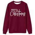 thumbnail image 3 of Merry Christmas Fall Sweatshirt Christian Religious Xmas Shirt Crewneck Pullover Tops (Wine M), 3 of 3
