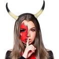 thumbnail image 1 of Diadema con cuernos de diablo, cuerno de bruja Demonio de Halloween para niñas y mujeres, tocados para el Día de los muertos, accesorios para el cabello, cuernos de buey del diablo rojo negro, Co, 1 of 5