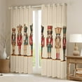 thumbnail image 2 of jejeloiu Happy New Year Curtains Pack of 2 (42x84 Each),Red Brown Curtains Blackout,Christmas Nutcraker Soldier Bedroom Curtains For Teens,Ultra Soft Home Decor, 2 of 6