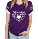 thumbnail image 1 of Tops Y Blusas de las Mujeres Estampadas Cuello Redondo Manga Corta, Poliéster Casual Top para Diario, Fiesta Y Todas las Estaciones, 1 of 1