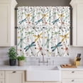 thumbnail image 4 of 3 Piece Kitchen Curtains and Valances Set Dragonfly Cafe Curtains 36 Inch Length Watercolor Colorful Nature Painting Art Valance & Tier Curtain for Living Room Bedroom Small Window 54"x18"+27"x36"*2, 4 of 6