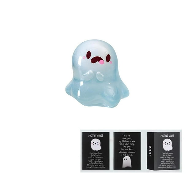 In The Dark Mini Ghost Figures With Box Mini Resin Luminous Ghost Thank You Note Cards Party Box Set