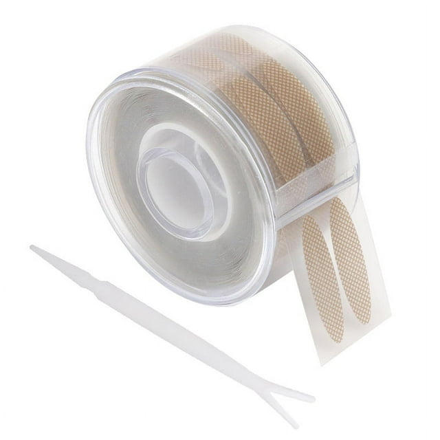 Adhesivo doble para párpados, respetuoso con la piel, natural, cómodo, transpirable, 600 parches de malla redonda, talla L