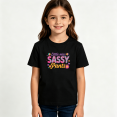 thumbnail image 2 of Girls Graphic Tees Sassy Pants Kids T Shirt Cute Floral 100% Cotton Short Sleeve Soft Tops 4-13Y, 2 of 5
