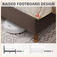 thumbnail image 6 of Full Size Upholstered Platform Bed Frame, Modern Bed Frame with 44.88" Tall Headboard Wingback, Storage Space & Linen, Strong Wooden Slats, No Box Spring Needed, Noise-Free, Easy Assembly, Brown, 6 of 9