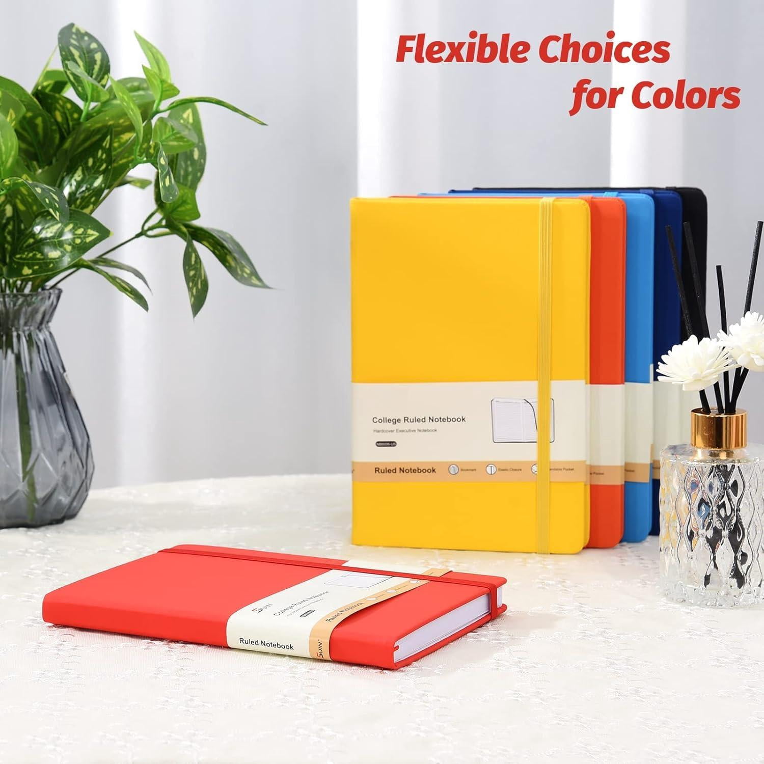Hardcover-journal-notebooks  6 Packs A5 Lined Journals Notebook For Writing 200 Pages 8.2 X 5.5 Inch 6 Colors Classic Ruled Notebooks Work/travel/college