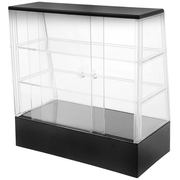 Luxshiny Mini Dessert Cabinet for Dollhouse Black Plastic 1Pack