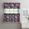 thumbnail image 2 of Pioneer Kitchen Curtains and Valance Set 24 Inch Tier Rose1 Curtains Small Drapes for Cafe Living Room Bathroom Farmhouse 3 Pieces Set Rod Pocket, 2 of 6