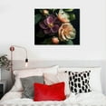 thumbnail image 5 of Patifu Floral Canvas Wall Art Vintage Dark Peony Flowers Botanical Still Life Painting Picture Wall Decor  Print Artwork for Living Room Bedroom Women Room Home Decoration 16x12in, 5 of 6