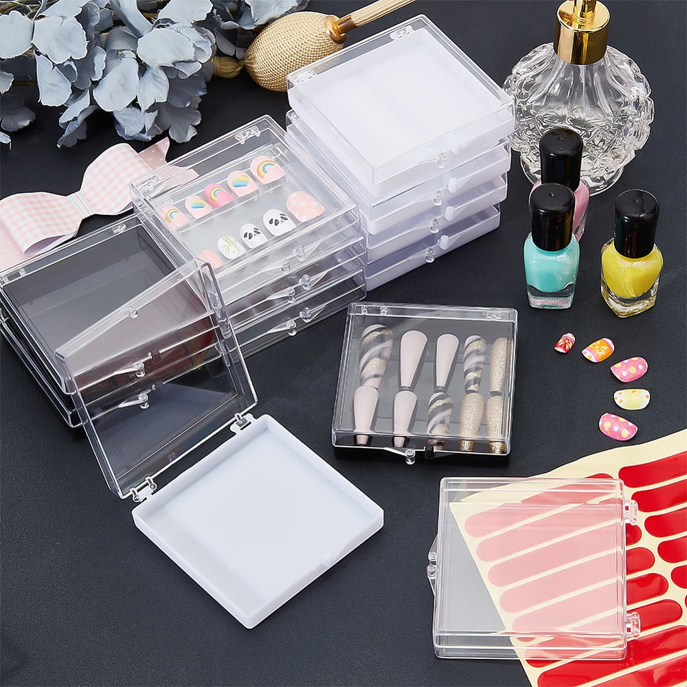 21pcs Transparent Plastics Hand-wearing Armor Storage Case with 2 sheets Seamless Clear Double Side Adhesive Glue Sticky Tape Mixed Color DIY