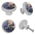 thumbnail image 4 of PhooArto Ocean Octopus on Sky Painting 4 PCS Crystal Glass Cabinet Knobs, Drawer Kitchen Cabinets Dresser Cupboard Wardrobe Pulls Handle - Glowing in the Dark, 4 of 7