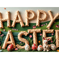 thumbnail image 4 of Happy Easter Themed Decorative Banner with Bunny and Eggs Backdrop for Easter Party Easter Decoration Photography Props Family Gatherings Spring Celebrations, 4 of 7