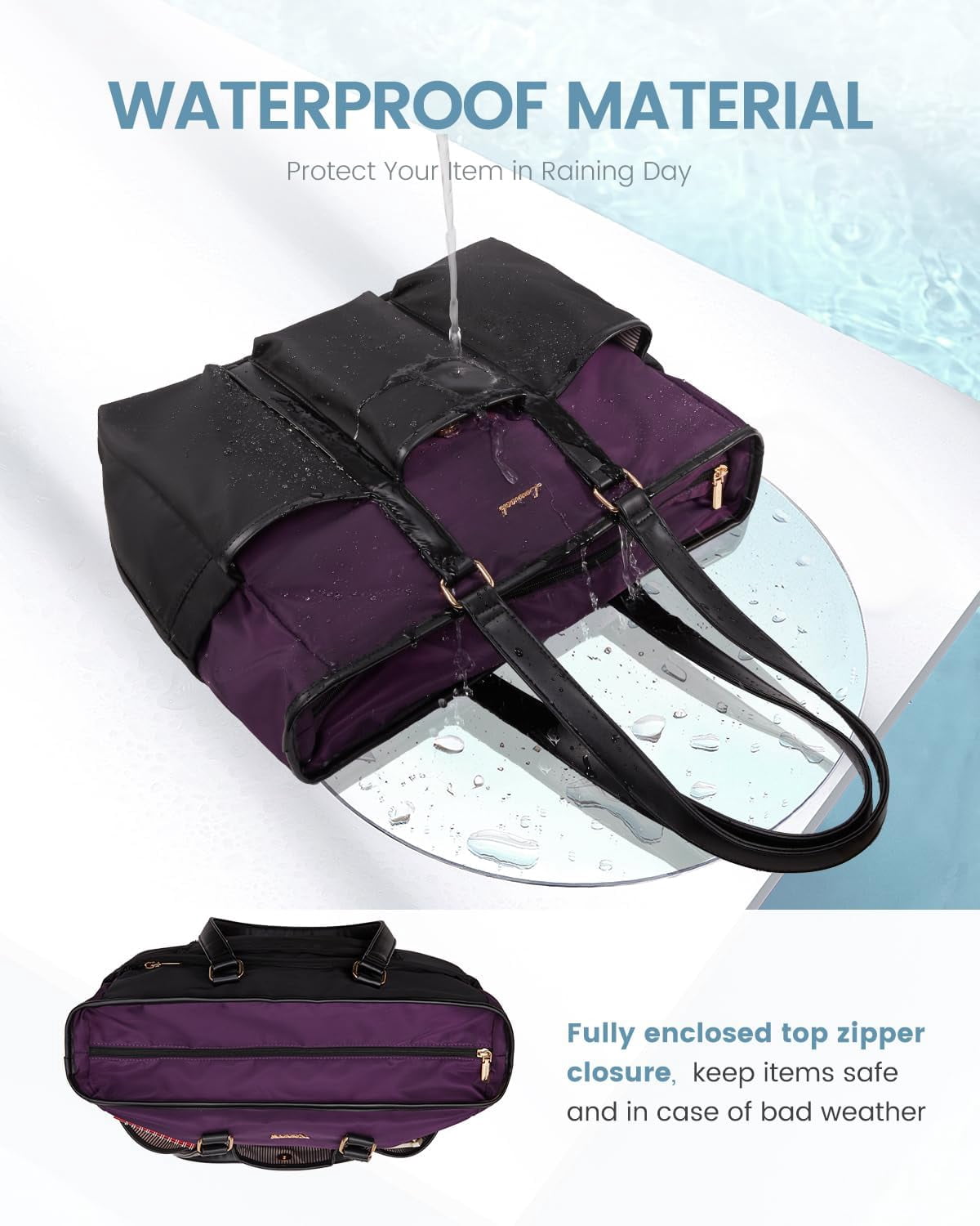 LOVEVOOK Laptop Tote Bag for Women Work, Teacher Tote Bag Nurse Bag With Large Cup Holder, Utility Professional Computer Bag For Work/Travel/College/Daily, Large Purse Handbag With Multi Pockets