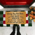 thumbnail image 6 of Do Not Knock or Ring Doorbell Sign Doormat Outdoor Entry Rug, Waterproof Door Mat for Inside Entryway Decor, Funny Welcome Mat Outdoor for Home Decor or Dog Mat for Muddy Paws, 30"x17"Indoor Doormat, 6 of 6