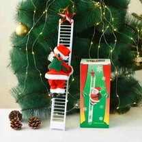 Christmas Ladder Climbing Santas – Cute Fireplace Decor, Santa Claus with Music and Lights, Ideal for Festive Mood, 66x19cm, Perfect Holiday Decoration for Home and Office