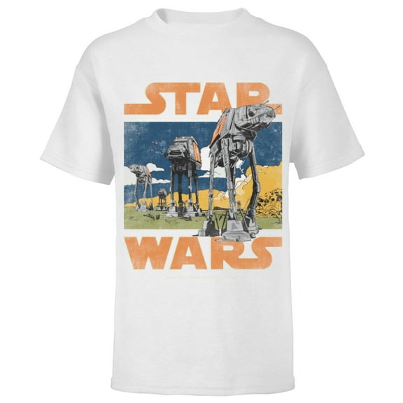 Star Wars AT-AT Walkers Vintage - Short Sleeve T-Shirt for Kids - Customized-White