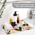 thumbnail image 5 of Acrylic Tray 15.7*11.8*1.9 Inch Transparent Tray Food Tray Tea Cup Tray Serving Trays Cosmetics Storage Kitchen Table Bathroom Sundry Storage Beautiful Tulips, 5 of 7