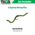 thumbnail image 5 of Thor Outdoor 6 Pc Squirmy Wormy Set, Olive Size #12 - Barbless Wet Worm Fly Fishing Flies for Trout, Panfish, Bass, 5 of 7