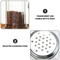 thumbnail image 3 of Ensemble de 2 Distributeurs Rétro d'Assaisonnement Multi-Usages pour Épices et Fromages Râpés, Pot en Verre, Couvercle en Acier Inoxydable Perforé, 3 of 5