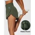 thumbnail image 3 of BALEAF Women's 3" Workout Shorts High Waisted Athletic Running Shorts with Liner Sports Lightweight Quick Dry Green XS, 3 of 7
