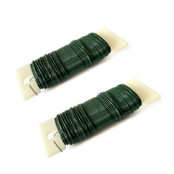 Art&Beauty 2 Rolls 22 Gauge Green Flexible Paddle Wire for Crafts Wreaths Plant Crafts Handicrafts Garland and Floral Flower Arrangements