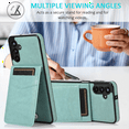 thumbnail image 3 of Asuwish Screen Protector Included PU Leather Soft Shell Wallet Cell Phone Case with Screen Protector for Samsung Galaxy A13, Teal, 3 of 15