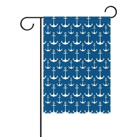 POPCreation White Nautical Anchor Garden Flag Sea Anchor Outdoor Flag ...