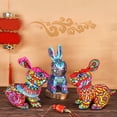 thumbnail image 1 of Biplut Bunny Plush Doll Chinese Style Colorful Prints Cute Bunny Doll Plushies Ornament PP Cotton Stuffed Animal 2023 Year Rabbit Doll Plush Toy New Year Gift, 1 of 13