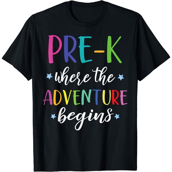 Pre-K Teacher Adventure Begins First Day Preschool Teachers T-Shirt