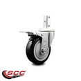thumbnail image 2 of 4 Inch Black Poly Wheel Swivel 7/8 Inch Square Stem Caster with Total Lock Brake, 2 of 2