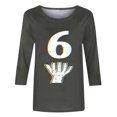 thumbnail image 5 of Birdeem Blouses Décontractées pour Femmes, Manches 3/4, Col Rond, Chandail, Haut Imprimé, Blouse Mode, 5 of 5
