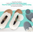 thumbnail image 5 of LIFE IS GOOD Women's Sweater Clog Fur Collar Slippers, 302991W - Suede & Faux Fur Indoor/Outdoor Slip-Ons - Soft & Comfy Winter Clogs with TPR Cupsoles & Cushioned Foam Seal Grey - Size 7, 5 of 9