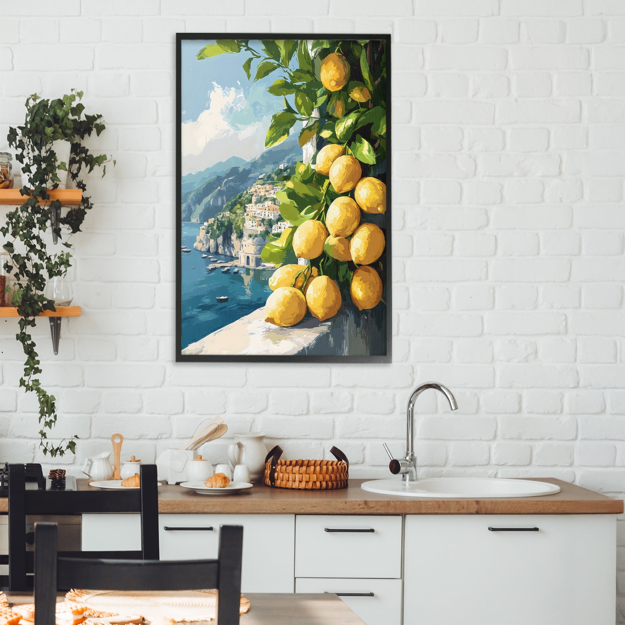 Stupell Industries Lemon Terrace Amalfi View Black Framed Giclee Art, design by Creative Studio
