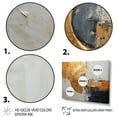 thumbnail image 3 of Designart "Gleaming Geometry Gold Grey painting VIII" Abstract Collages Floater Framed Canvas Print, 3 of 7