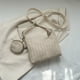 thumbnail image 4 of Bolso tejido de paja Bolso de mensajero de moda para mujer Bolso de compras informal (Blanco), 4 of 9