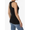 thumbnail image 4 of TheMogan Women's Basic Scoop Neck Racerback Stretch Cotton Tank Top Sleeveless Sporty Tee Black M, 4 of 7