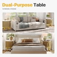 thumbnail image 6 of Sonegra Fluted Nightstand Set of 2, Modern Side Table with Faux Marble Top and Metal Handle, Boho Bedside End Table with Sliding Door and Curved Corners for Bedroom,Living Room, Natural Oak, 6 of 7