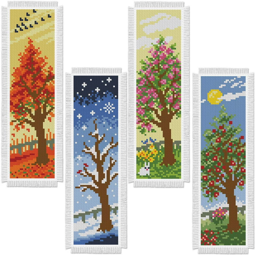 Herrschners® Four Seasons Trees Bookmarks Counted CrossStitch Kit