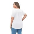 thumbnail image 4 of GingDin Women's Plus Size Summer Tops Short Sleeve Lace Pleated Blouses Tunic Tops m-4xl, 4 of 9