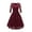 Wine, variant on LEAVINGSUO Women's Casual Dresses Women Vintage Temperament V-neck Lace Sexy Long-Sleeved Lace Dress Wine XXL