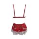 thumbnail image 5 of Gibobby Lencería de encaje para mujer Conjunto de lencería sexy europea y americana para mujer el día de Navidad (Rojo, S), 5 of 5