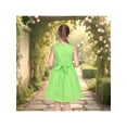 thumbnail image 5 of Sunny Fashion Girls Dress Lime Polka Dot Tulip Pocket Embroidered Cotton Garden Spring Sundress 6 Years, 5 of 7