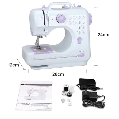 12 Stitch Multi-Function Household Sewing Machine,Portable Electric Sewing Machine,Double-line Two-speed Reverse Stitch