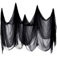 thumbnail image 1 of Tela de Terror de Halloween, 200 x 500 cm Hilo de algodón Negro Decoración de Terror de Fiesta de Halloween, Decoraciones de Terror para Colgar en Puertas y Ventanas Ormromra LKX-1862, 1 of 4