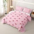 thumbnail image 3 of Erosebridal Cute Cherry Daisy Print Twin Quilt Set,Small Fruit Floral Twin Coverlet Set For Girls,2 Pieces, 3 of 7