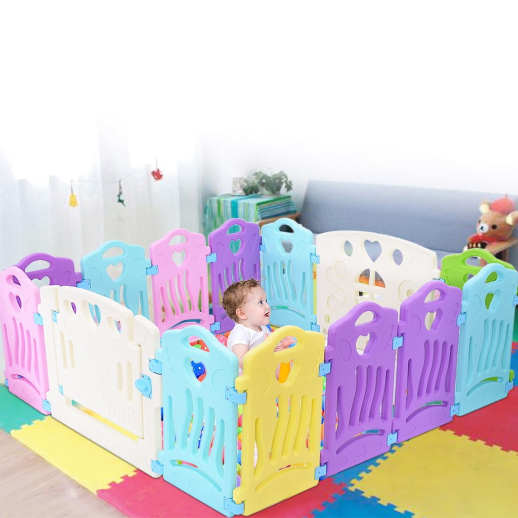 6 Panel Safety Play Center Yard Baby Playpen Kids Home Indoor Outdoor Pen Fence 
