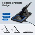thumbnail image 5 of Portable 3-in-1 Wireless Charger Stand Phablet Fast Charging Station for iphone 16 15 14 13 Pro Max  Watch 9 8 7 airpods, 5 of 11